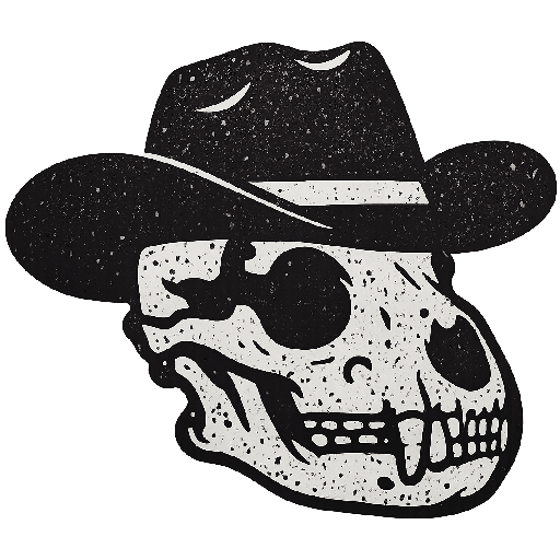 Ironhide Leather Co. logo: a skull wearing a cowboy hat